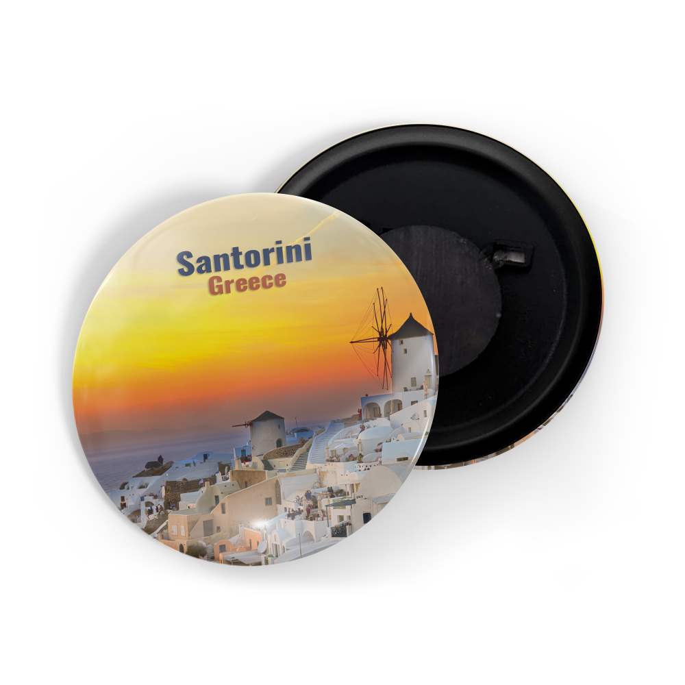 dhcrafts Fridge Magnet Multicolor Famous Tourist Place Santorini Greece D3 Glossy Finish Design Pack of 1
